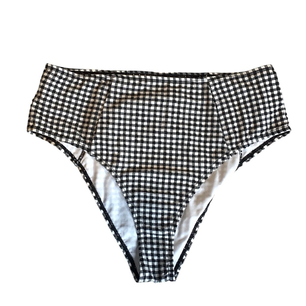 Forever 21 Black/White Checkered Swim Bottoms, Size XL